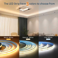 Tira De LED COB Flexible 5M 12V Con 320 Diodos Luz Lineal Dimmable Para Decoración De Habitaciones No Impermeable Con Chip SANAN - details 3