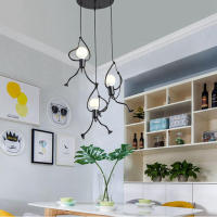 Lámpara Colgante LED Vintage De Hierro Pequeño Hombre Para Decoración De Hogar Dormitorio Infantil Mesa De Comedor Estilo Moderno E27 - details 7