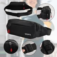 Riñonera Mujer Hombre, Riñonera Deportiva Negro con 3 Bolsillos y cinturón Ajustable, Bolsa de Cintura Hombre Impermeable para Entrenamiento al Aire Libre Viajes Correr Senderismo Moto - details 2