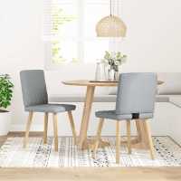 vidaXL Sillas de comedor giratorias 2 unidades tela en color Gris claro/Negro/Crema y más | cómodas modernas ergonómicas para comedor cocina salón hogar - details 0
