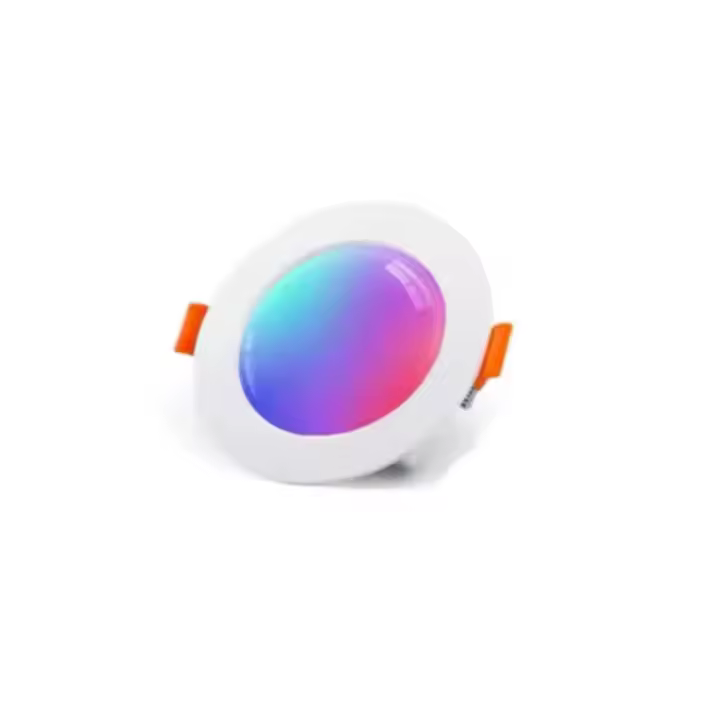 Foco Empotrable LED Techo RGB Blanco Cálido Inteligente de marca Dusktec, 10W 1000LM, Luces Ojos de Buey LED para Techo Colores Bluetooth, Downlight Smart Regulable para Dormitorio Baño, Compatibles con Alexa ( 4 Unidades ) - 1