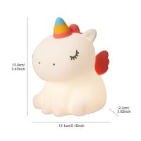 Lámpara Nocturna De Silicona Unicornio Para Niños Luz LED Recargable Por USB Decoración De Habitación Animal Cartoon Lámpara Táctil Para Regalos - details 21