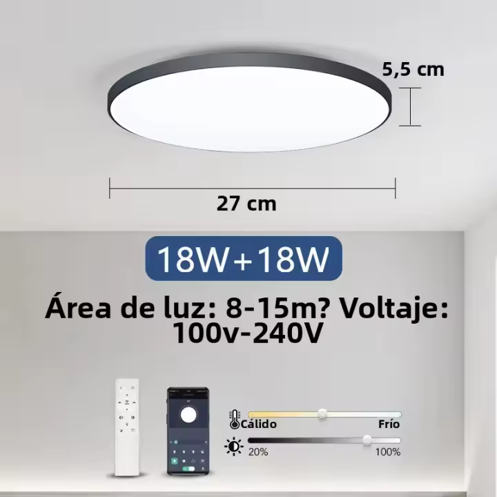Lámpara De Techo LED Inteligente 36W 50W Dimmable Moderna Con Control Remoto Por APP Para Dormitorio Y Sala De Estar - 1