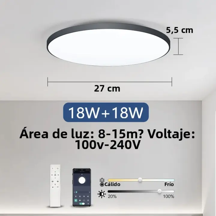 Lámpara De Techo LED Inteligente 36W 50W Dimmable Moderna Con Control Remoto Por APP Para Dormitorio Y Sala De Estar - 1