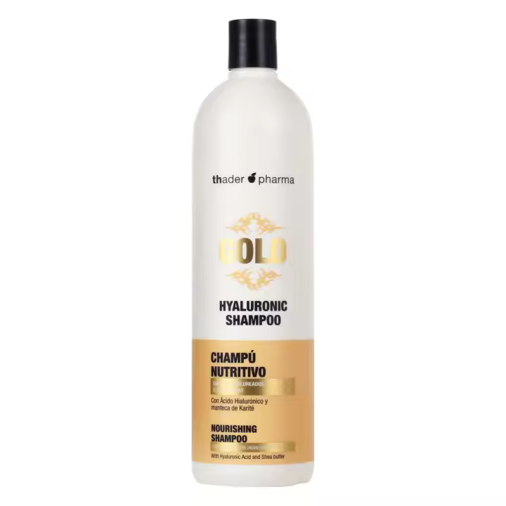 Thader Th Pharma Champú nutritivo Hyaluronic Gold ideal para cabellos teñidos o con mechas, 1000 ml - 1