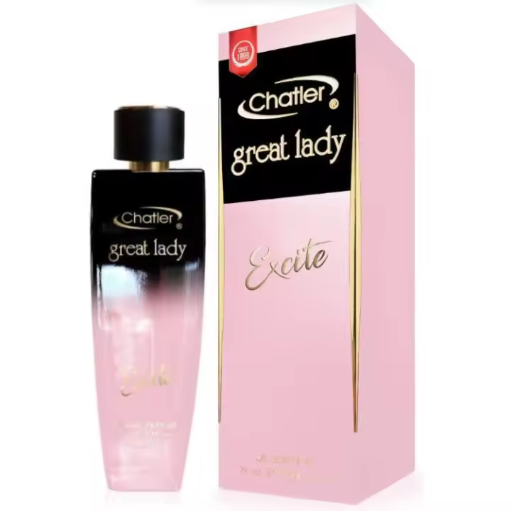 EAU DE PARFUM GREAT LADY EXCITE WOMAN 100ML------SUPERTOP VENTAS----MARCA CHATLER----DURACIÓN LARGA 8 HORAS - 1