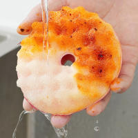 Juego De Esponja Para Lavar Platos Con Ventosa No Esmerilante Donut Set Con Ventosa Drenaje Rápido Cepillo Para Lavar La Cocina - details 12