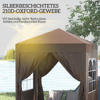 Gazebo 2x2m with 4 Paredes laterales y Ventanas, Protección UV, tienda de Jardín con Bolsa de Transporte incluida, Canvas Oxford de Maple Fuerte, Blanco - details 2