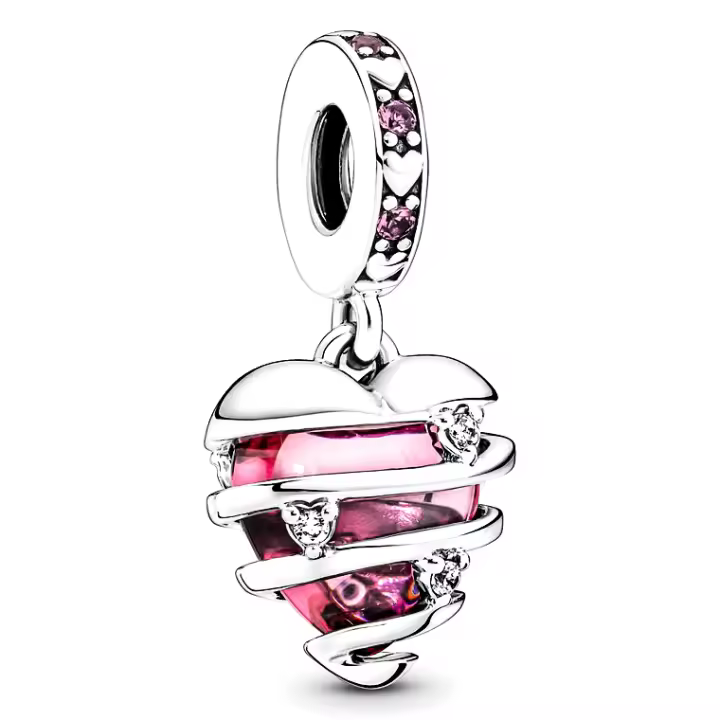Pandora Charm de Colgante en Plata de Ley Confesión de Amor en Forma de Corazón en Espiral  791131C01 ，Incluye Caja Original - 1