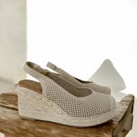 Buonarotti sandalia con cuña de esparto de 8 cm . Sandalia estilo salon ideal eventos - details 0