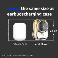 Portable Electric Shaver, Mini Electric Shaver,USB Rechargeable Washable Lightweight Razor for Travel Office etc (Gold) - details 0