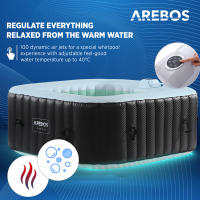 AREBOS Spa Hinchable con LED 154x154cm 4 Personas 600 L - Masaje y Burbujas - Temperatura Ajustable - Uso Interior y Exterior - details 22