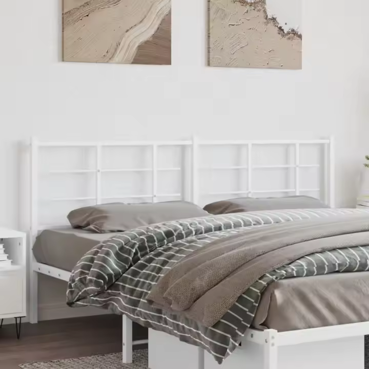 vidaXL Cabecero de metal blanco 193 cm - 1