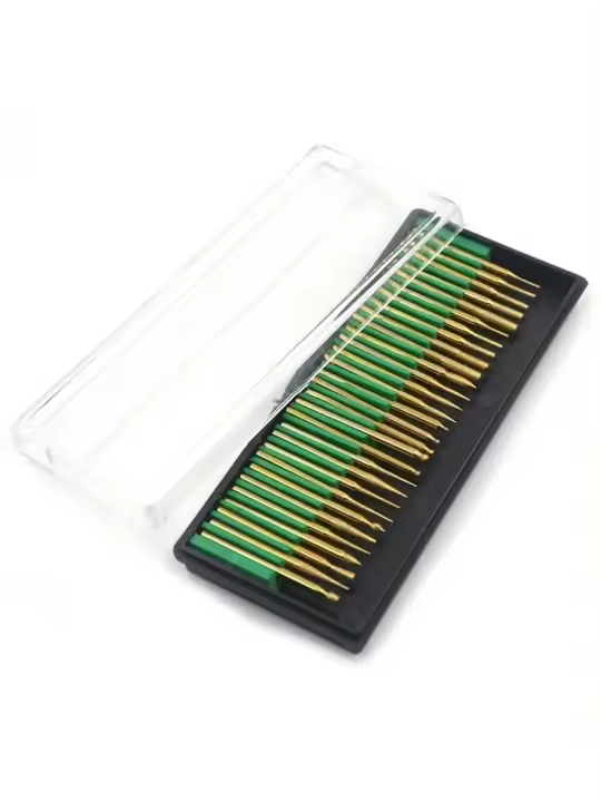 30pcs Brocas De Diamante Dorado Mini Con Caja Herramientas Rotatorios Para Taladro Eléctrico Y Dremel Herramienta De Trabajo Manual - 1