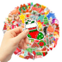 50PCS Etiquetas De Papel Anime Navideño Impermeables Para Skateboard Y Uso En Laptops Coches Guitarras Teléfonos Coloridas - details 1