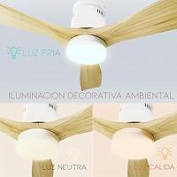 LEDME Ventilador de Techo Led Energy 58W Blanco con Mando a Distancia, Motor DC 40W+Luz Led 18W, 6 Velocidades, Función Verano-invierno, Temporizador - details 3