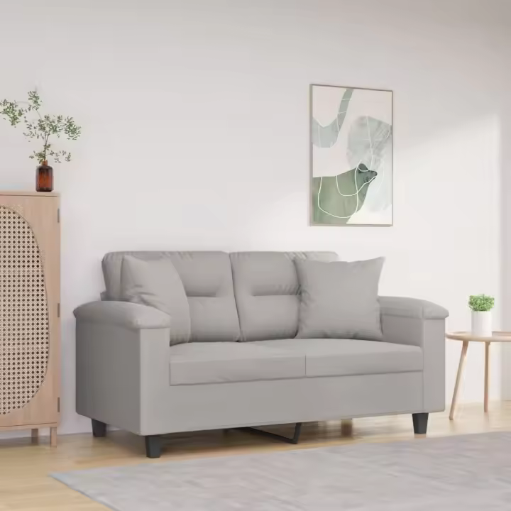 vidaXL Cojines decorativos 2 uds tela microfibra gris claro 40x40 cm - 1