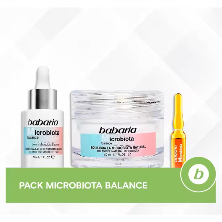 Babaria Pack Microbiota Balance: Crema Facial, Sérum y Ampollas para Equilibrar, Proteger y Revitalizar Piel Sensible (5 unidades x 2ml) - 1