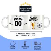 DEREGALOOS Taza de Fútbol Personalizada del Valencia C.F. para forofos y aficionados - details 2