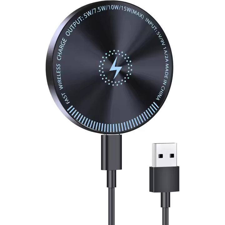 Ladegerät für iPhone Ladestation,Magnet Ladestation Induktive kabellos Ladepad Kompatibel mit iPhone 16 15 14 13 12 Serie und AirPods 4 3 2 Pro - 1