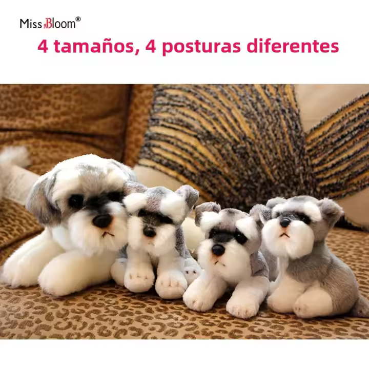 Muñeco De Peluche Kawaii Schnauzer Pequeño Suave Simulación Juguete De Peluche Para Niños Animal De Peluche Lindo Accesorio Fotográfico Regalo De Cumpleaños Para Niñas - 1