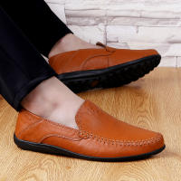 Zapatos De Cuero Genuino Para Hombre Casual Lujo Mocasines Suaves Transpirables Botines Slip on Barco Talla Grande 37-47 - details 21