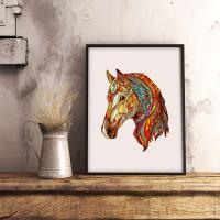 Rompecabezas De Madera En Forma Irregular De Caballo Juego De Puzzle Personalizado Para Adultos Juego Familiar Interactivo Regalo Único Y Elegante - details 7