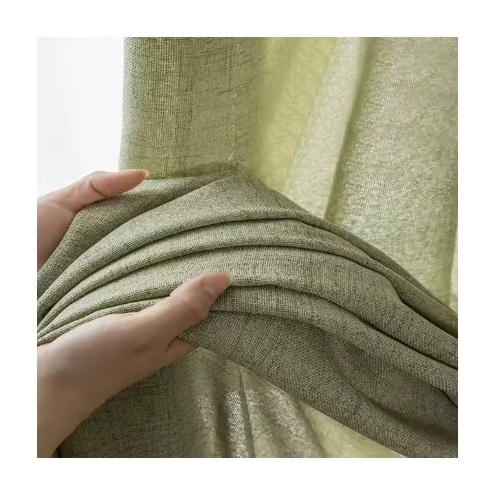 Cortinas De Matcha Verde Japonés Para Primavera Y Verano Cortinas De Lino Transparentes Cortinas Opacas Lujo Para Dormitorios Estilo Moderno 100% Poliéster Sin Funda - 1