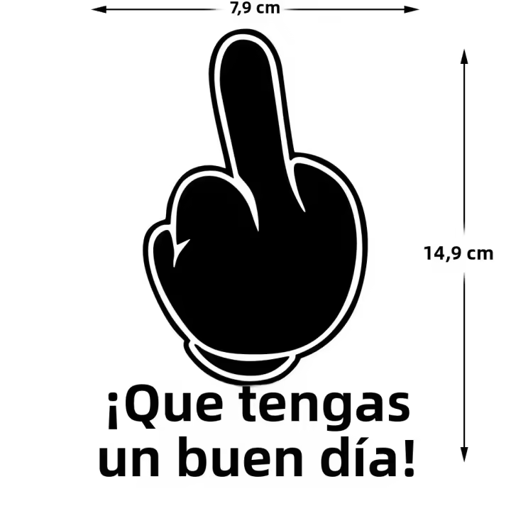 Calcomanía De Vinilo De Esqueleto Calavera Middle Finger Para Coche Impermeable Decoración Para Parabrisas Y Bumper - 1