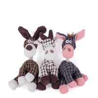 Juguete De Peluche Para Mascotas Forma De Animal Resistentes Al Mordisco Y Sonidos Juguete De Corduroy Para Perros Suministros Para Mascotas - details 0