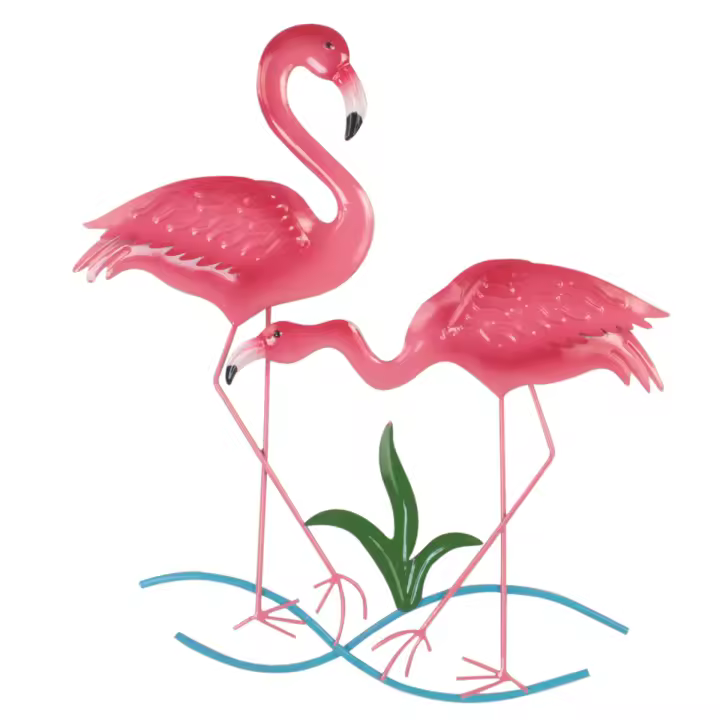 Signes Grimalt Adorno De Pared Flamencos | Adorno Pared Jardín Rosa Tropical 51X3X48cm - 1