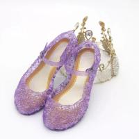 Sandalias De Verano Para Niñas Zapatos De Princesa PVC Transpirables Talla 25-37 Decoración De Cristal Estilo Cendrillon Con Tacón Suave Para Niños - details 14