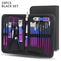 Set De Manicura Y Pedicura Profesional 9/18Pcs Herramientas De Acero Inoxidable Con Estuche De Viaje Corte Preciso Para Dedos Y Tobillos - details 0
