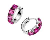 Pandora Timeless 293851 C02 - Pendientes de Aro-Plata de Lei con Cristales Artificiales rosados, 15,5x14,7x4,2mm, Plata de Lei, Sin Piedra Preciosa, viene con El original embalaje de Caja de Giunte. - details 0