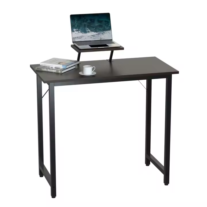 Aqrau Escritorio con estante para monitor, mesa para computadora PC 80x40x75cm, mesa de oficina de madera para la oficina - 1