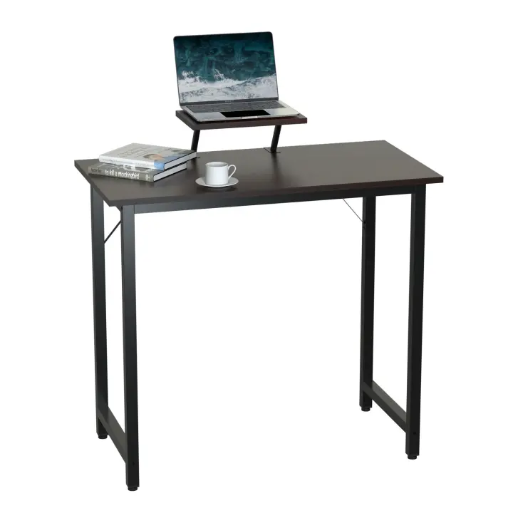 Aqrau Escritorio con estante para monitor, mesa para computadora PC 80x40x75cm, mesa de oficina de madera para la oficina - 1