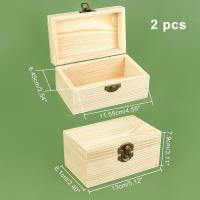 Caja De Joyería De Madera No Terminada Rectangular Con Tapa Plegable Y Cierre Frontal Para Artesanías Y Almacenamiento En El Hogar 13x6.1x7.9cm - details 3