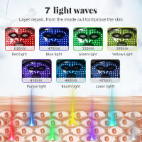 Máscara Facial LED De 7 Colores Con 80 Piezas De Silicona Suave Flexible Terapia Photon Para Acné Y Control De Grasa Mejora La Reparación Celular - details 6