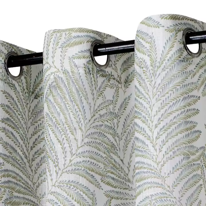 Meishida - Cortina Elegance Decorativa con Patrón Floral Blanco - Semiopaca para Salón y Dormitorio, 140x260 cm, Pack de 2 - 1