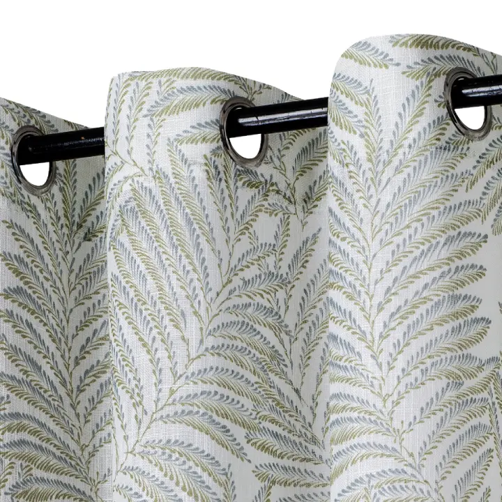 Meishida - Cortina Elegance Decorativa con Patrón Floral Blanco - Semiopaca para Salón y Dormitorio, 140x260 cm, Pack de 2 - 1