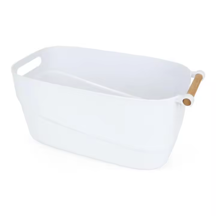 Confortime - Cesta Multiusos con Asas de Madera 14.5x27cm Práctica y Versátil - Material Resistente para Diversos Ambientes | AmyStyle - 1