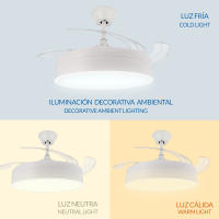 Ventilador de Techo Retráctil con Luz LED 72W CCT Regulable, Motor DC Silencioso de 6 Velocidades, Control Remoto, Ø1070mm – Ventilador de Techo Moderno para Salón, Dormitorio, Oficina ostark-LEDUNI - details 2