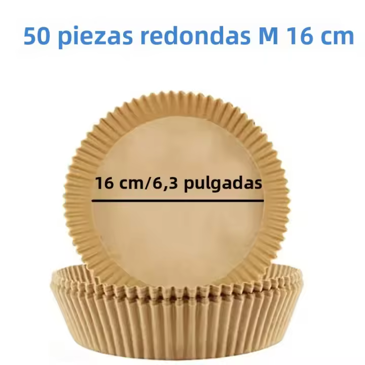 ZC Papel De Hornear Para Air Fryer Y Barbacoa 50-300Pcs Tamaño 23/20/16cm Pad De Horno Desechable Y AntiAceite Para Platos Y Pastelería - 1