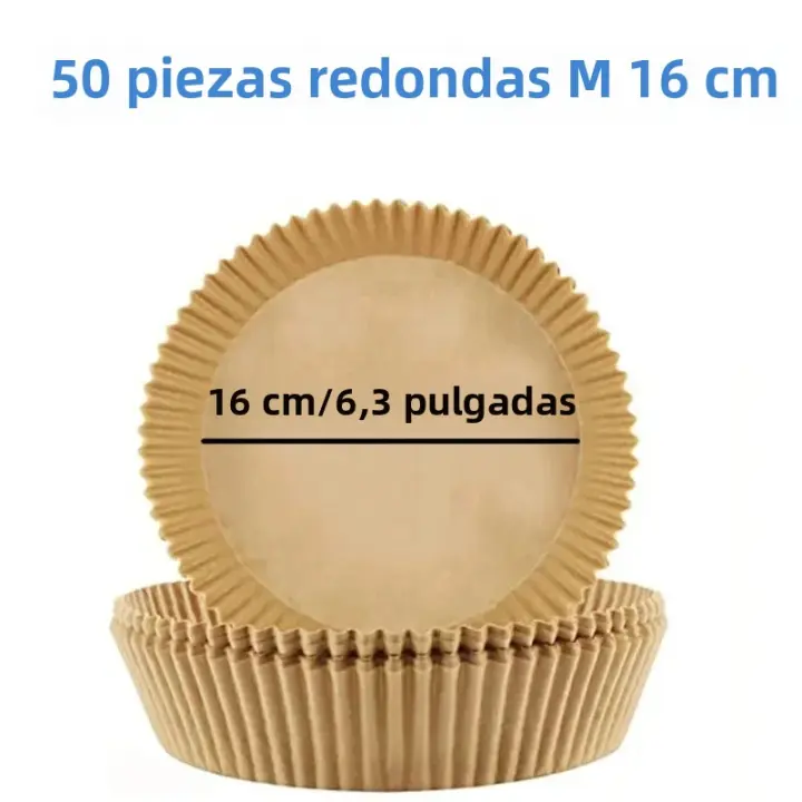 ZC Papel De Hornear Para Air Fryer Y Barbacoa 50-300Pcs Tamaño 23/20/16cm Pad De Horno Desechable Y AntiAceite Para Platos Y Pastelería - 1