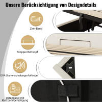 Cama Recuperta 160 × 200, Cama Doble Cama de Almacenamiento with Control de Aplicación LED y Función de Carga USB-C, Bastidor de Cama with Bastidor de Listones, PU, Blanco, Con Colchón, mesita de Noche - details 6