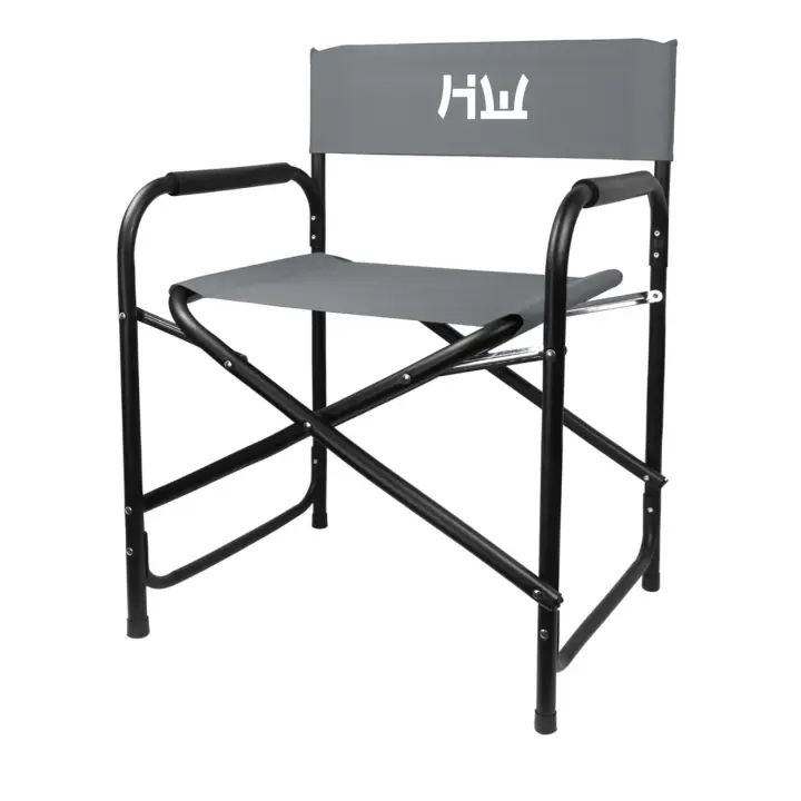 ORION91 Silla Director Plegable Aluminio Negro Tela Gris HIDETOSHI WAKASHIMA 56 X 77 X 46 - Spazioluzio - 1