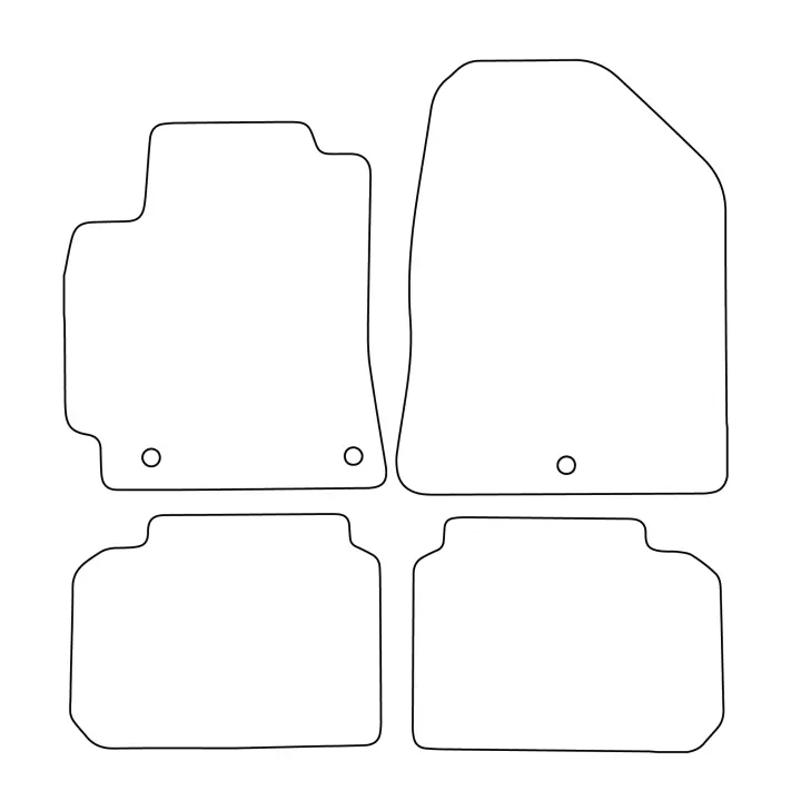 Juego de alfombrillas de terciopelo para Hyundai Elantra VI 2015-2020 - acabado negro - 1