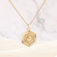 Encanto Collar con colgante geométrico de moda para mujer, con letras doradas y mariposa. - details 24