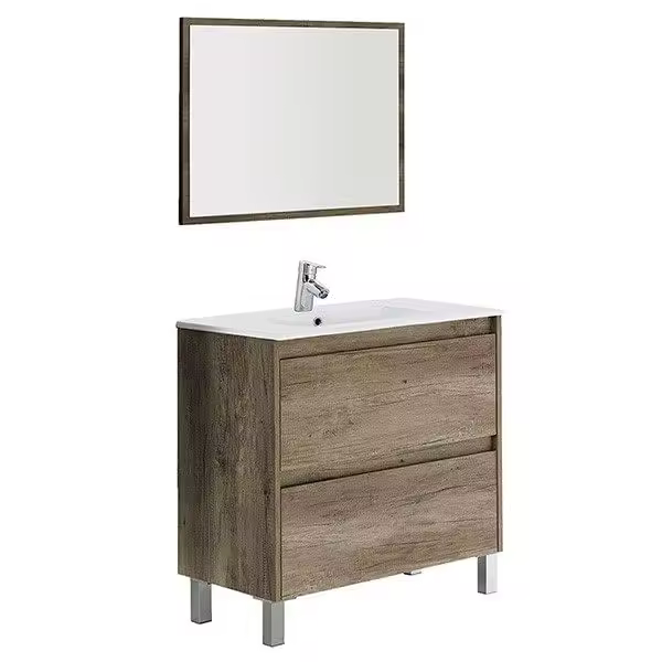Conjunto de baño Dakota mueble de lavabo + espejo nordik 80 cm - 1