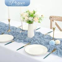 Corredor De Mesa De Queso Boho Estilo Seda Gauze Semi-Transparente Para Boda Baño De Novia Cumpleaños Fiesta De Cumpleaños Decoración De Pastel - details 6